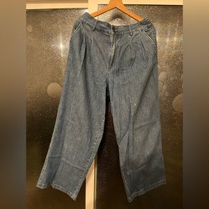 Madewell Flare Wide Leg Pleated Jeans